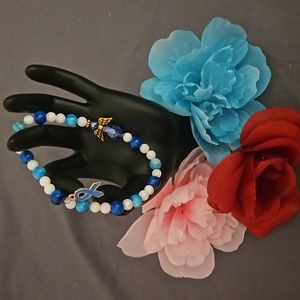 NWOT Blue Ribbon Stretch Bracelet  -  1024